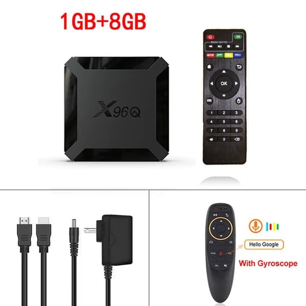 Android Smart TV-box, 4K-upplösning, Quad Core-processor, EU-kontakt, 1G 8G Lägg till G10S