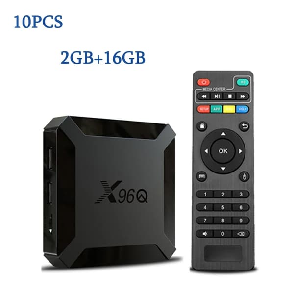 X96Q TV Box, 4K Ultra HD-output, Android 10.0 OS,10STK 2G 16G, EU-stik