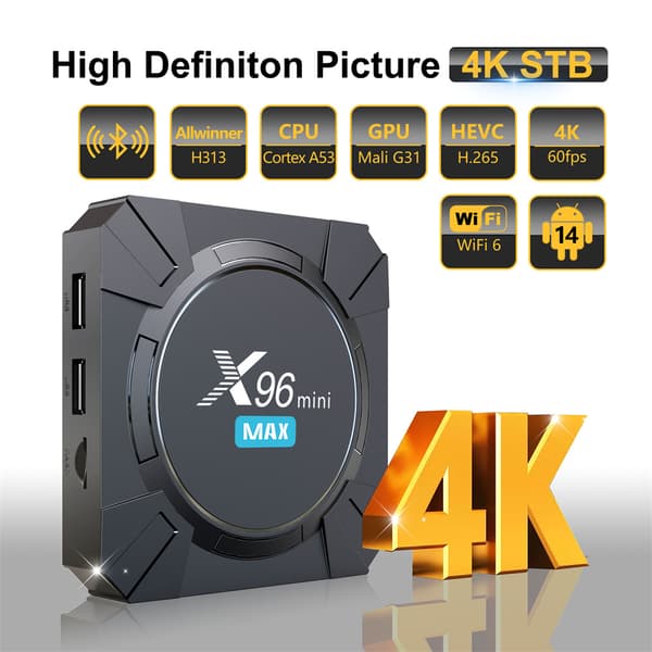 Android TV Box, Allwinner H313 CPU, 2GB RAM, 16GB lagerplads,EU stik