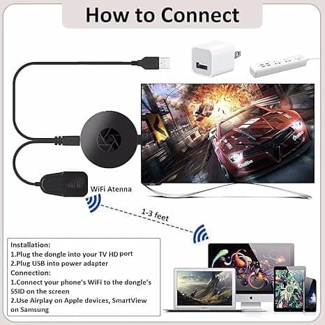 OBOSOE Media Streamer Trådløs HDMI-dongle 1080p
