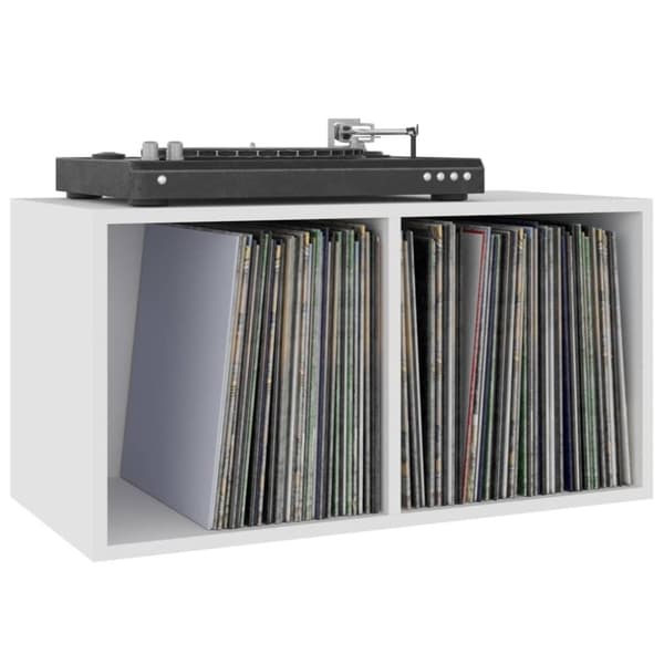 vidaXL Oppbevaringsboks LP hvit 71x34x36 cm konstruert tre