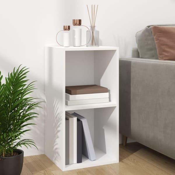 vidaXL Oppbevaringsboks LP hvit 71x34x36 cm konstruert tre