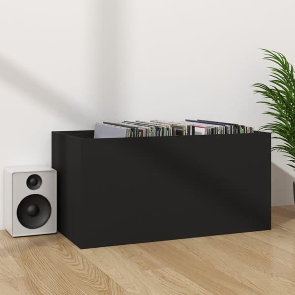 vidaXL Vinylhylla svart 71x34x36 cm konstruerat trä