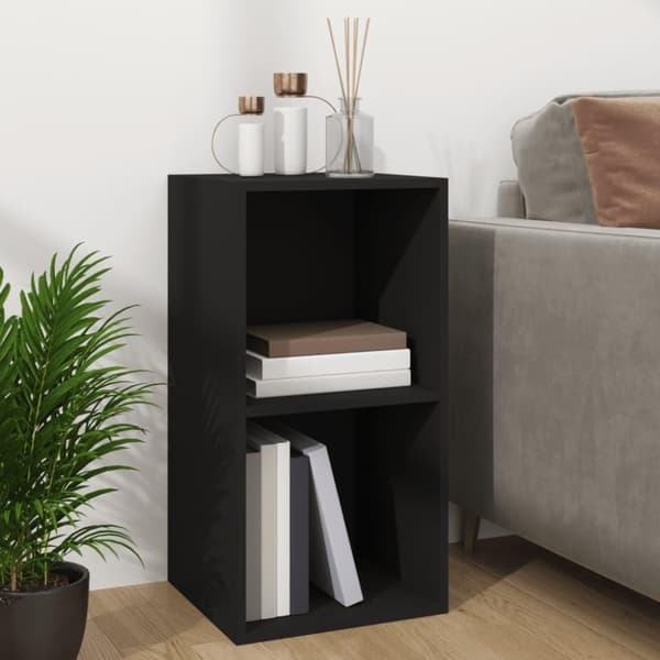vidaXL Vinylhylla svart 71x34x36 cm konstruerat trä