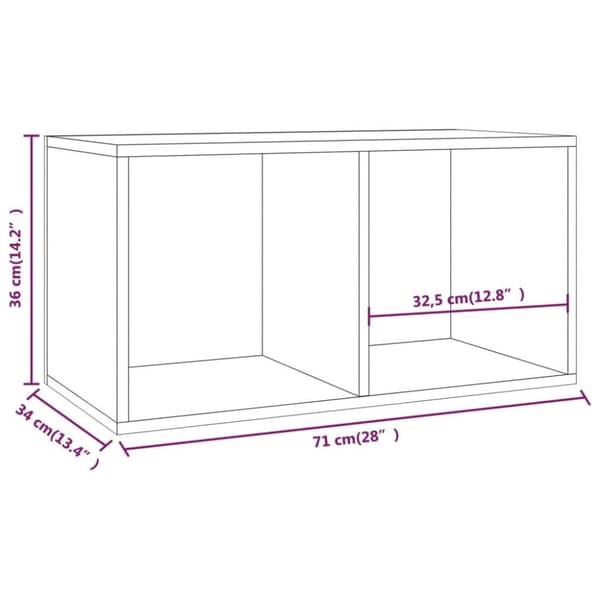 vidaXL Vinylhylla svart 71x34x36 cm konstruerat trä