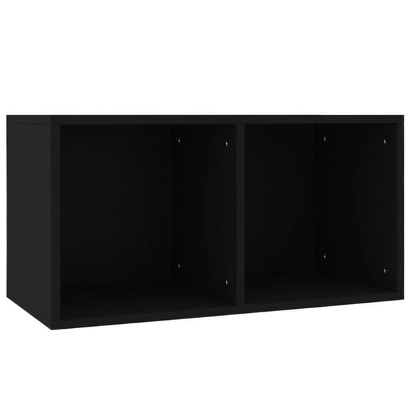 vidaXL Oppbevaringsboks LP svart 71x34x36 cm konstruert tre