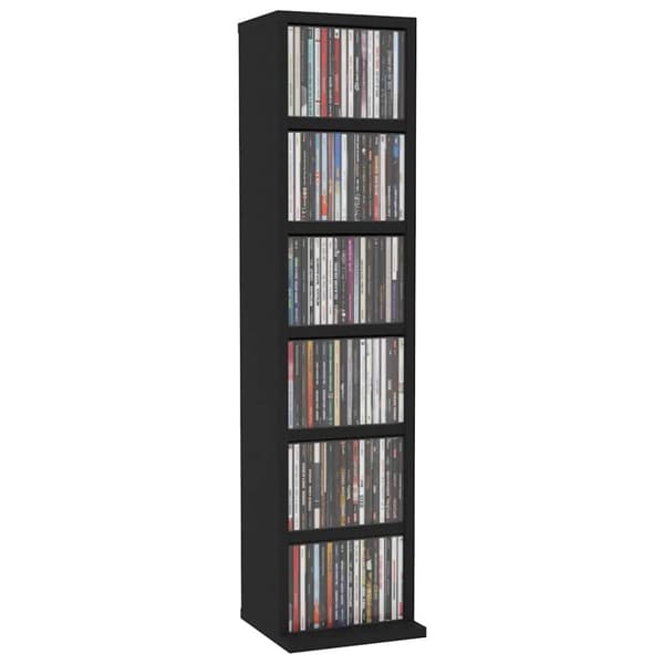 vidaXL cd-reol 21x20x88 cm konstrueret træ sort