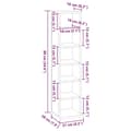 Miniatyrbillede 7 af 8: vidaXL cd-reol 21x20x88 cm konstrueret træ sort
