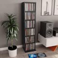 Miniatyrbillede 2 af 8: vidaXL cd-reol 21x20x88 cm konstrueret træ sort
