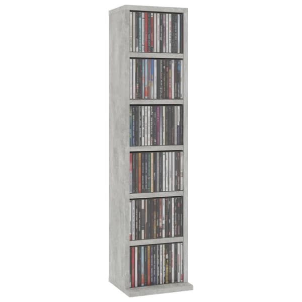 vidaXL CD-skap betonggrå 21x20x88 cm konstruert tre