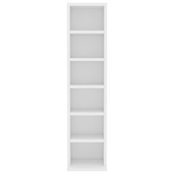 vidaXL CD-hylla vit 21x20x88 cm konstruerat trä