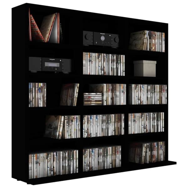 vidaXL CD-reol 102x23x89,5 cm spånplade sort