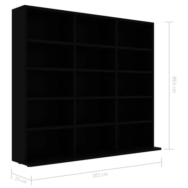 vidaXL CD-reol 102x23x89,5 cm spånplade sort