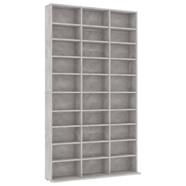 vidaXL CD-hylle betonggrå 102x16x177,5 cm konstruert tre