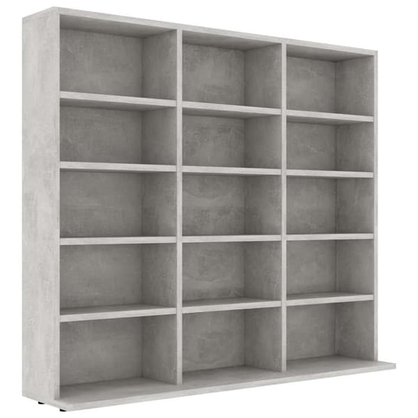vidaXL CD-skap betonggrå 102x23x89,5 cm sponplate