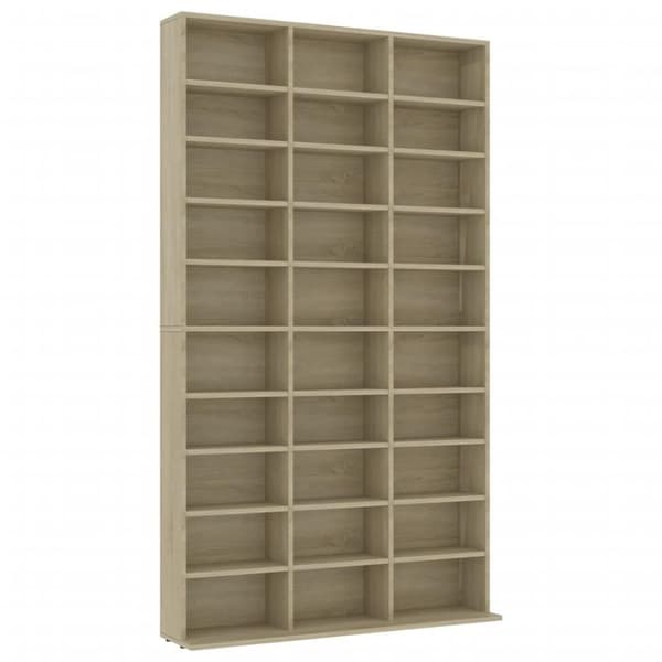 vidaXL CD-hylla sonoma-ek 102x16x177,5 cm konstruerat trä