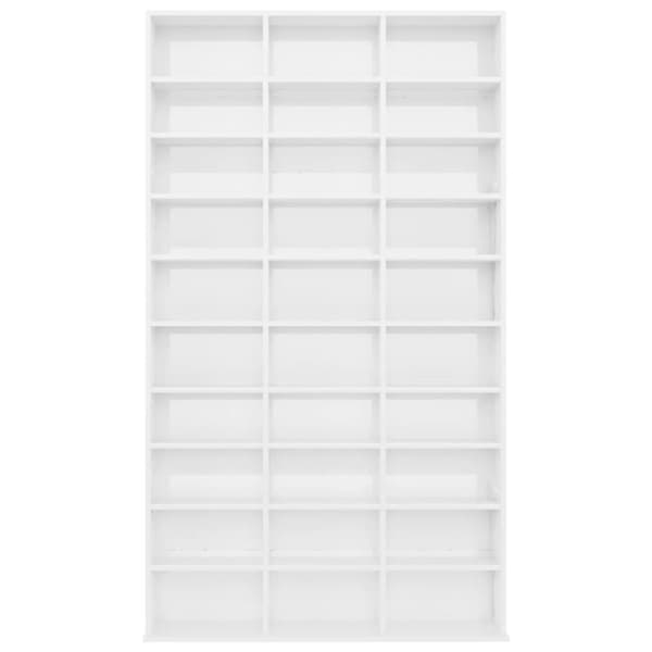 vidaXL CD-hylle høyglans hvit 102x16x177,5 cm konstruert tre