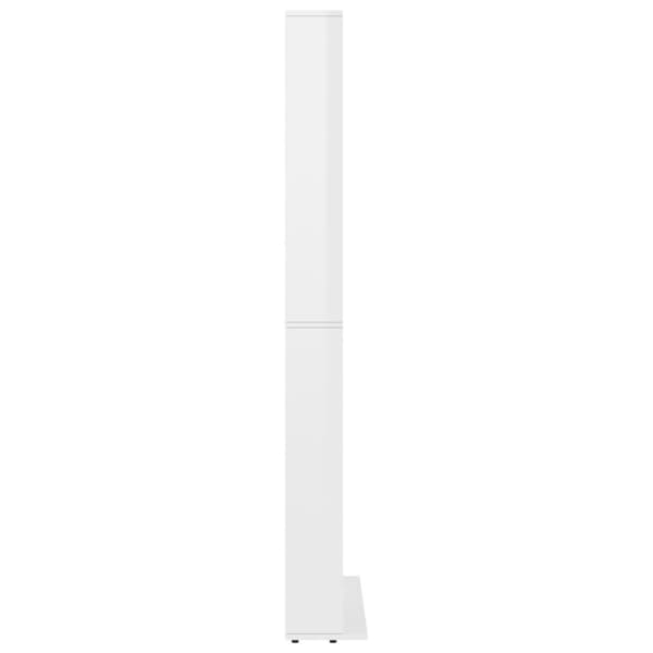 vidaXL CD-hylle høyglans hvit 102x16x177,5 cm konstruert tre