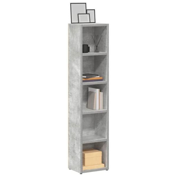 vidaXL CD-skap 2 stk betonggrå 21x16x93,5 cm sponplate