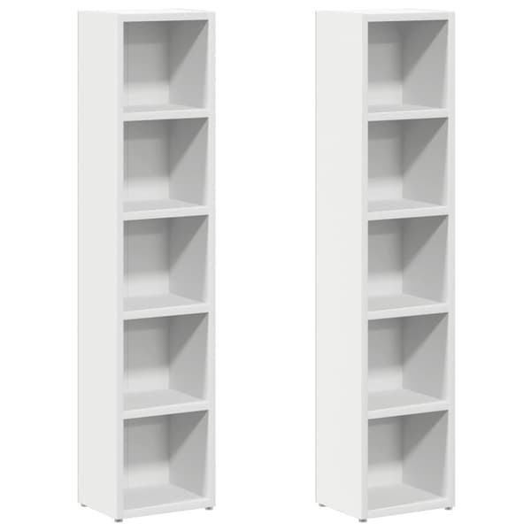 vidaXL cd-reoler 2 stk. 21x16x93,5 cm konstrueret træ hvid