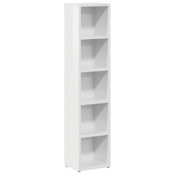 vidaXL CD-reoler 2 stk. 21x16x93,5 cm spånplade hvid højglans