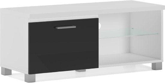 TV -möbler - LED TV -skåp - Modern TV -möbler Svart/vitt - Dörrar Förvaringsskåp - TV -möbler förvaringsbrädor - 100x40x42cm - Svart/vitt