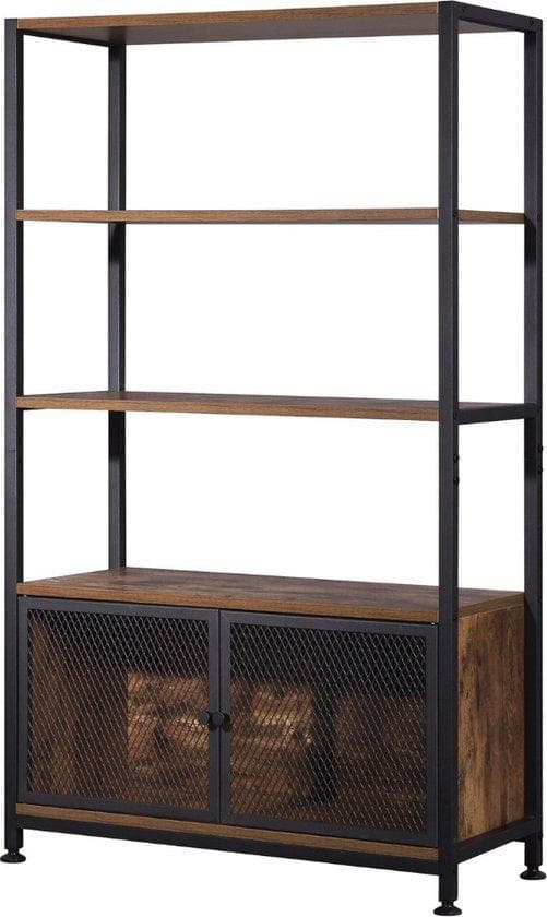 Vintage skåp | 121x70x30 cm | Bokhylla | Trä | Svart | Förvaringsskåp | Lagringsmöbler