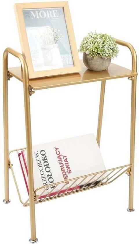 Sidobord Förvaringsställ Vagn | Guld | Tabell | 2 lager | Kaffe bord Tabell | Förvaringsställ