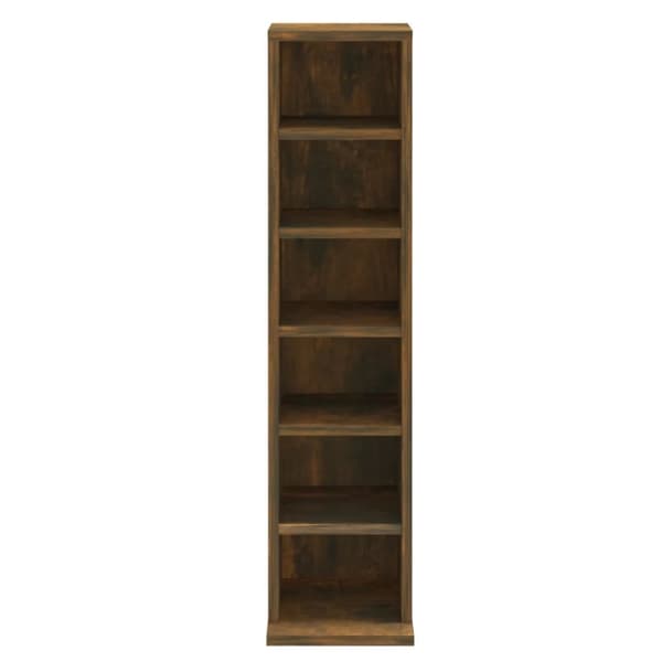 vidaXL CD-hylla rökfärgad ek 21x20x88 cm konstruerat trä
