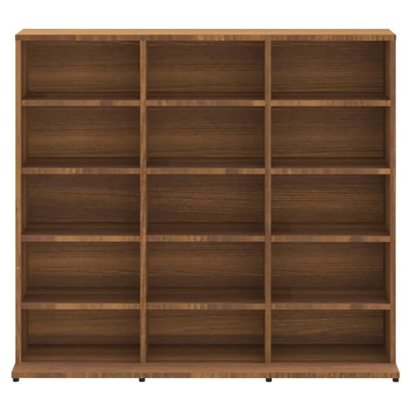 vidaXL cd-reol 102x23x89,5 cm konstrueret træ brun egetræsfarve