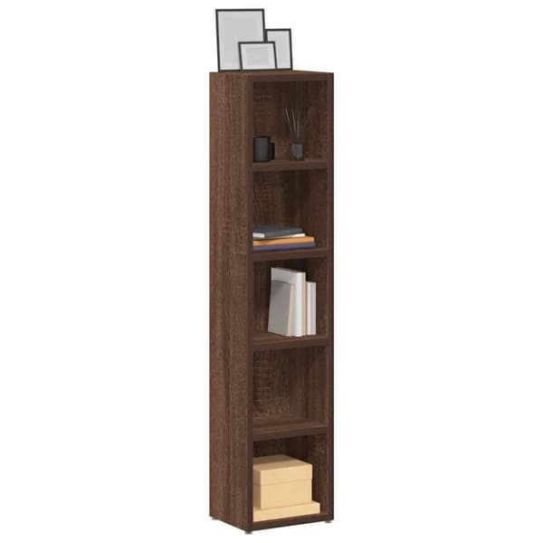 vidaXL CD-hyllyt 2 kpl ruskea tammi 21x16x93,5 cm tekninen puu
