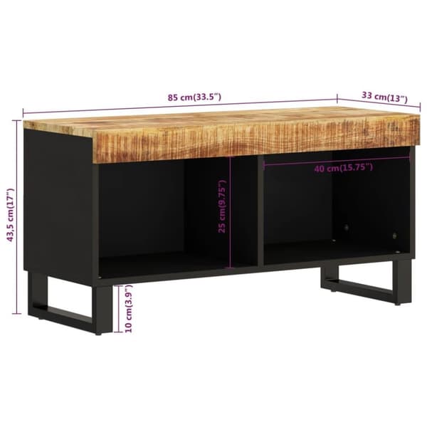 vidaXL TV-taso 85x33x43,5 cm täysi mangopuu