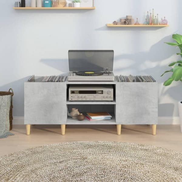 vidaXL vinylskab 121x38x48 cm konstrueret træ betongrå