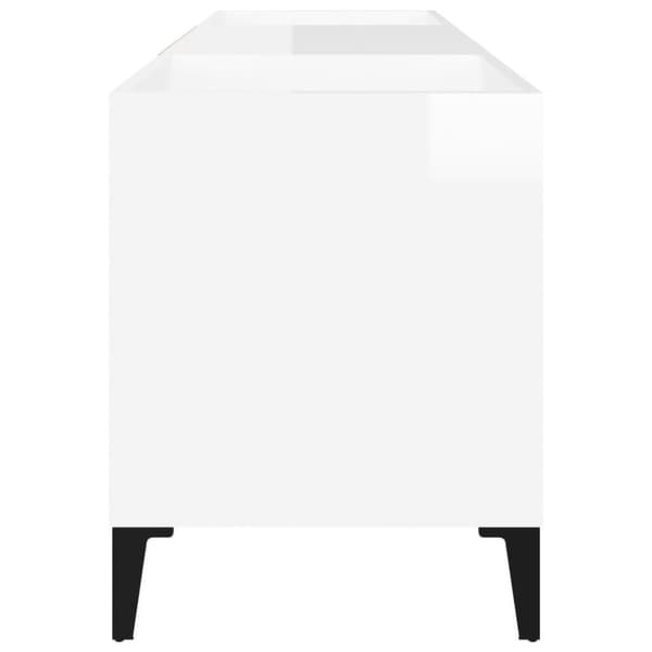 vidaXL vinylskab 121x38x48 cm konstrueret træ hvid højglans