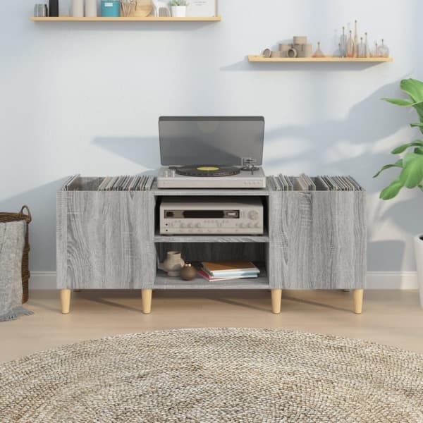 vidaXL vinylskab 121x38x48 cm konstrueret træ grå sonoma-eg