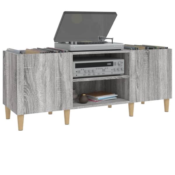 vidaXL vinylskab 121x38x48 cm konstrueret træ grå sonoma-eg