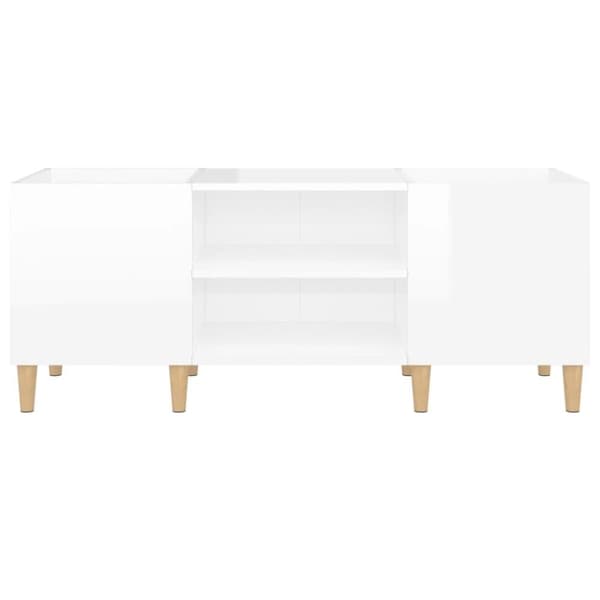 vidaXL Hifi-benk høyglans hvit 121x38x48 cm konstruert tre