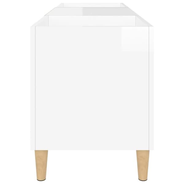 vidaXL Hifi-benk høyglans hvit 121x38x48 cm konstruert tre