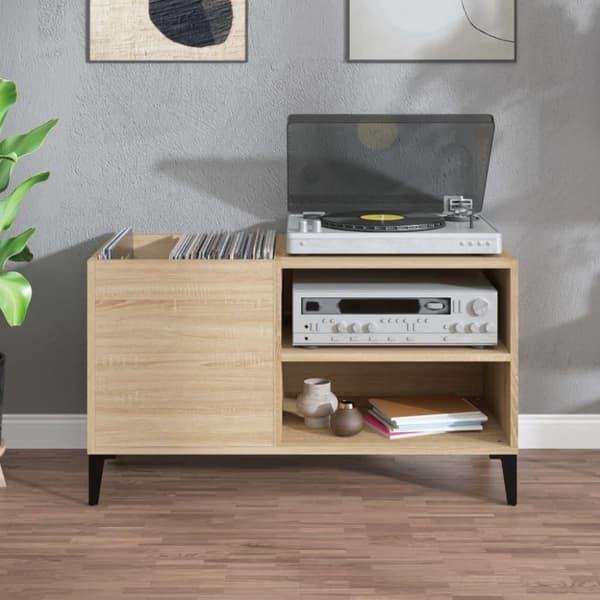 vidaXL Hifi-benk sonoma eik 84,5x38x48 cm konstruert tre