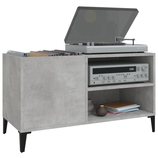 vidaXL Hifi-benk betonggrå 84,5x38x48 cm konstruert tre