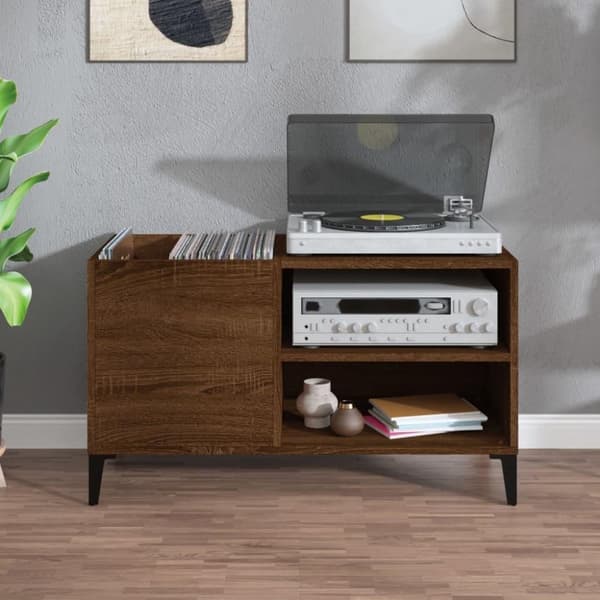 vidaXL Stereobänk brun ek 84,5x38x48 cm konstruerat trä