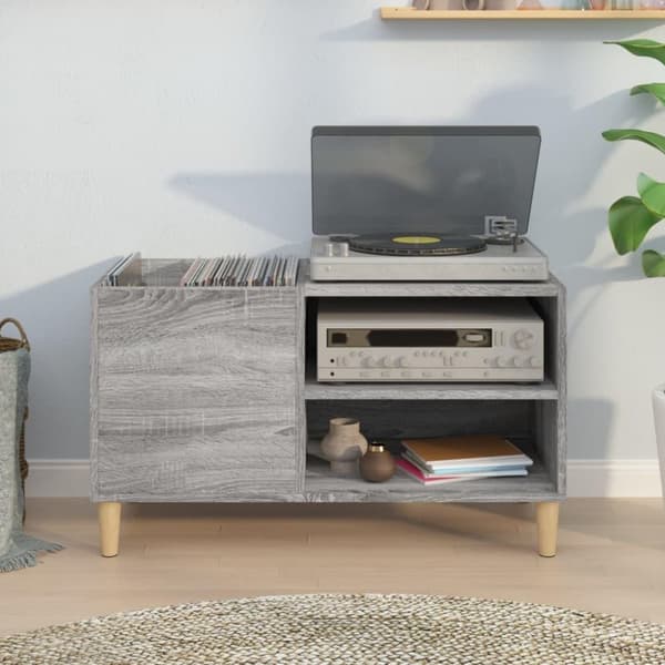 vidaXL vinylskab 84,5x38x48 cm konstrueret træ grå sonoma-eg