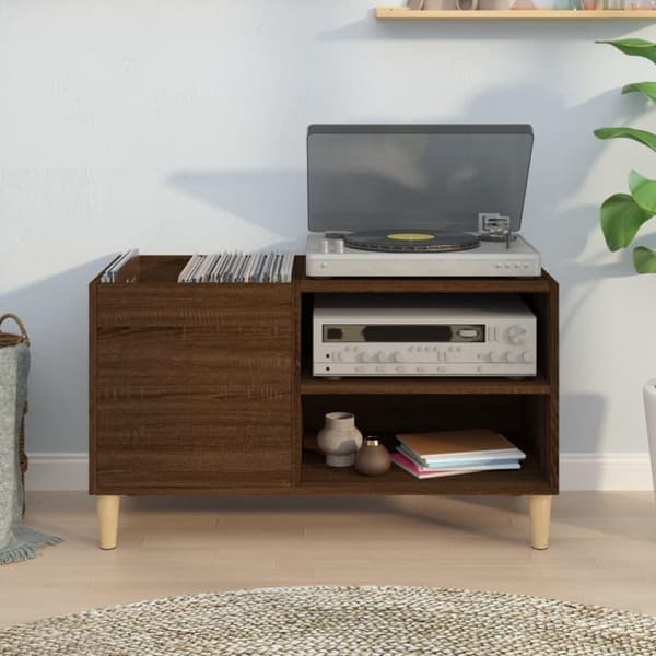 vidaXL vinylskab 84,5x38x48 cm konstrueret træ brun egetræsfarve