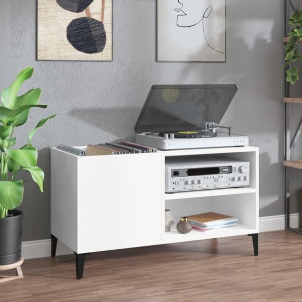 vidaXL vinylskab 84,5x38x48 cm konstrueret træ hvid