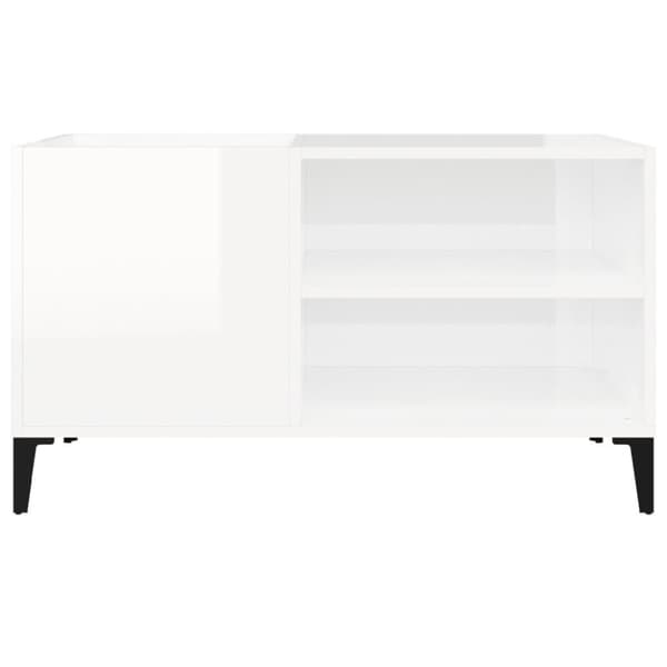 vidaXL vinylskab 84,5x38x48 cm konstrueret træ hvid højglans