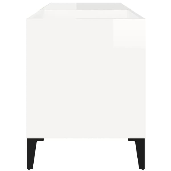 vidaXL vinylskab 84,5x38x48 cm konstrueret træ hvid højglans