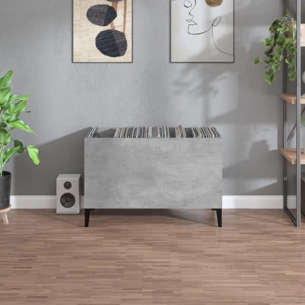 vidaXL Hifi-benk betonggrå 74,5x38x48 cm konstruert tre
