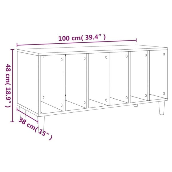vidaXL Hifi-benk betonggrå 100x38x48 cm konstruert tre