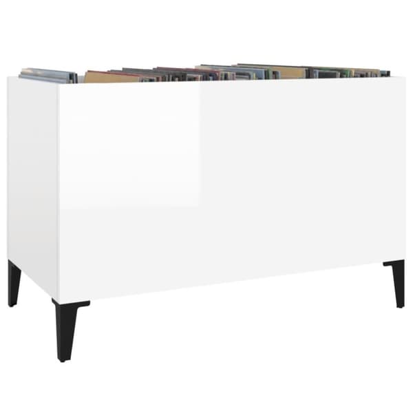 vidaXL vinylskab 74,5x38x48 cm konstrueret træ hvid højglans