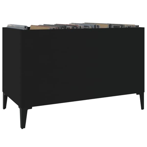 vidaXL LP-levyjen säilytyskaappi musta 74,5x38x48 cm tekninen puu